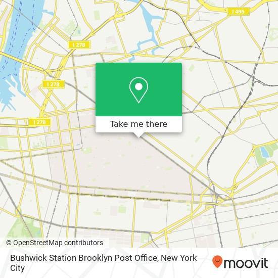 Bushwick Station Brooklyn Post Office map
