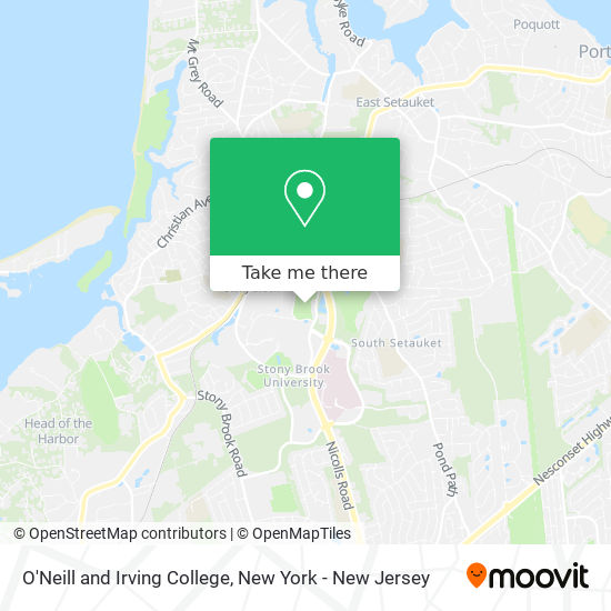 O'Neill and Irving College map