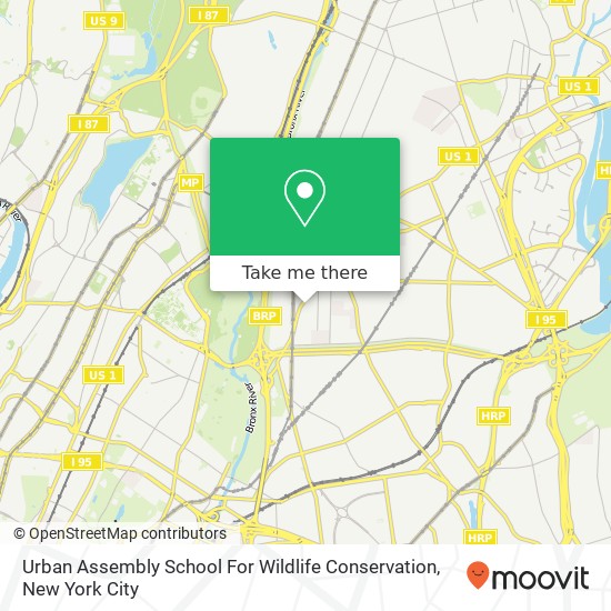Mapa de Urban Assembly School For Wildlife Conservation