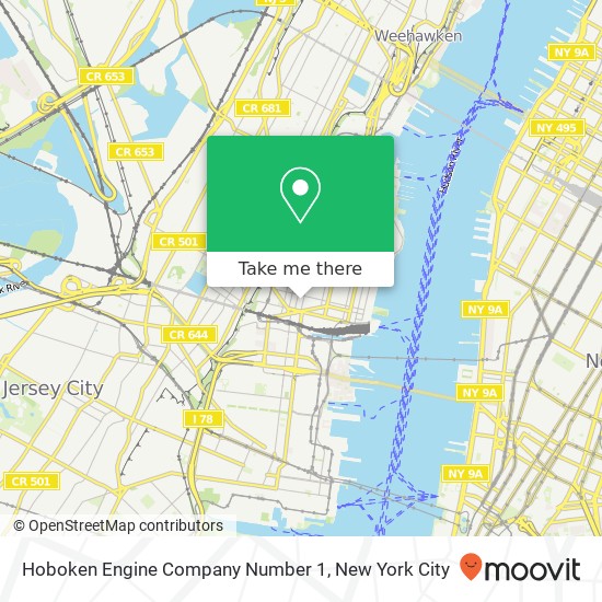 Hoboken Engine Company Number 1 map