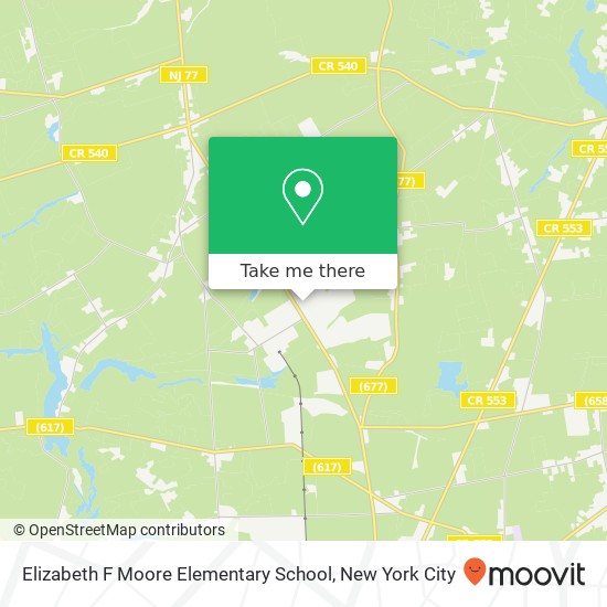 Elizabeth F Moore Elementary School map