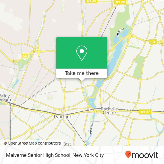 Malverne Senior High School map