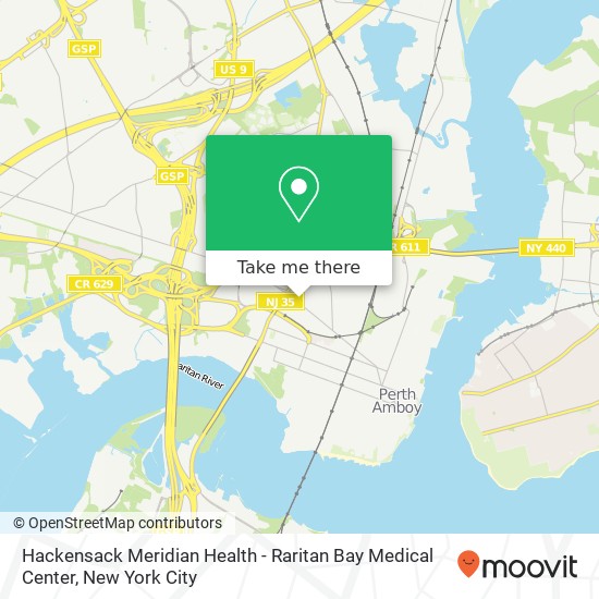 Mapa de Hackensack Meridian Health - Raritan Bay Medical Center