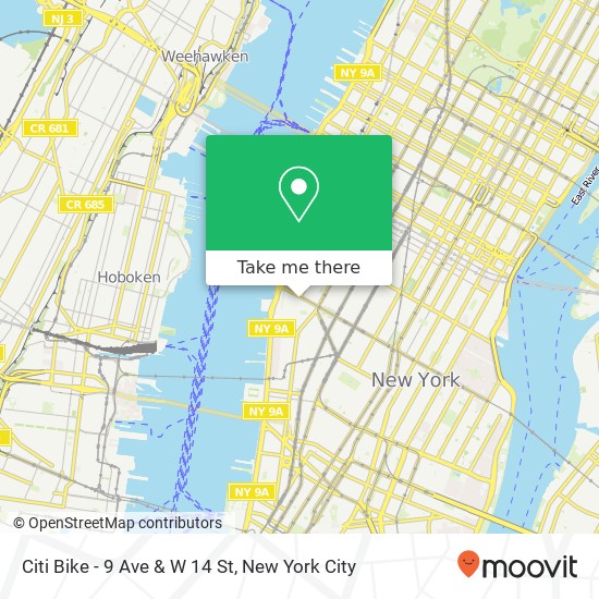 Mapa de Citi Bike - 9 Ave & W 14 St