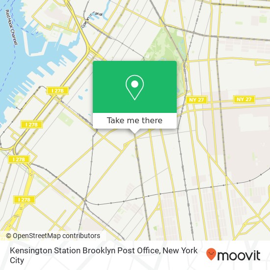 Kensington Station Brooklyn Post Office map