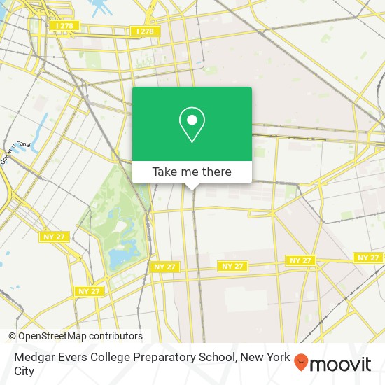 Medgar Evers College Preparatory School map