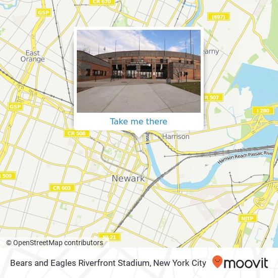 Bears and Eagles Riverfront Stadium map