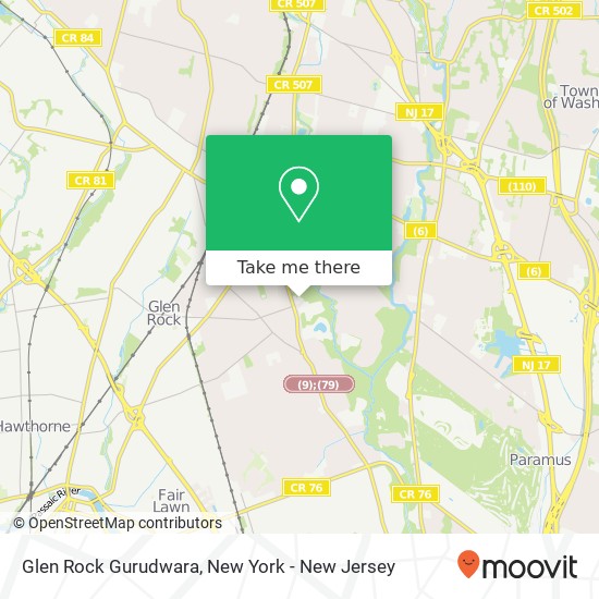 Glen Rock Gurudwara map