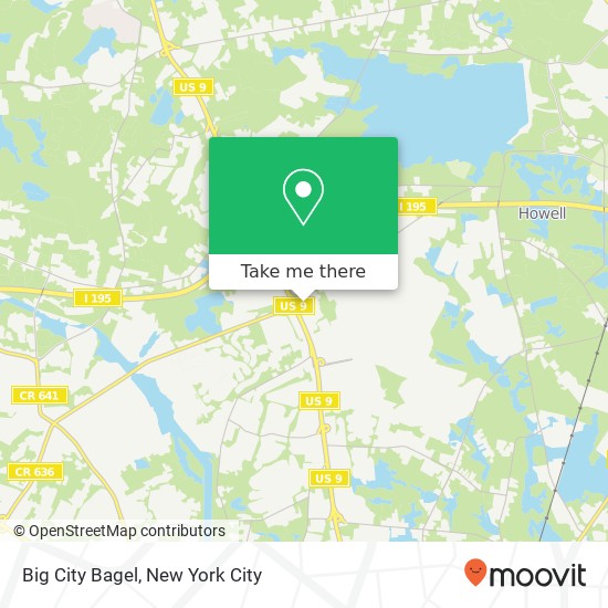 Big City Bagel map