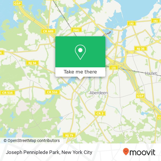 Joseph Penniplede Park map