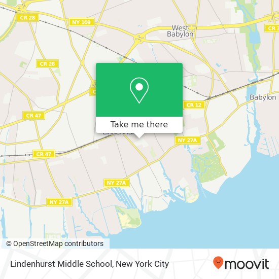 Lindenhurst Middle School map