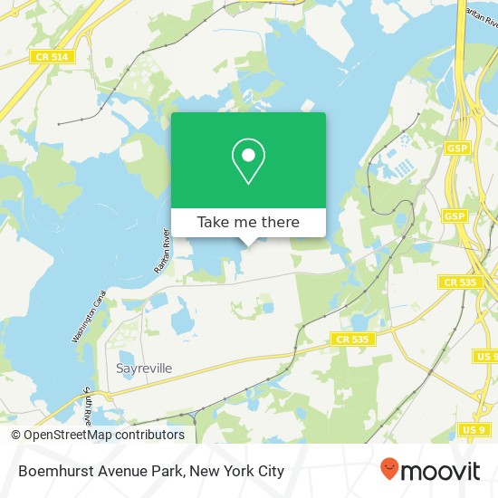 Mapa de Boemhurst Avenue Park