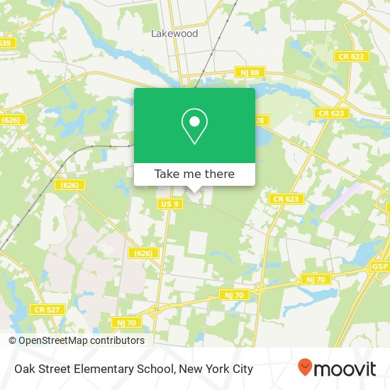 Mapa de Oak Street Elementary School