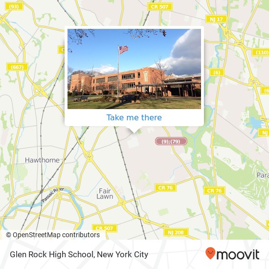 Mapa de Glen Rock High School