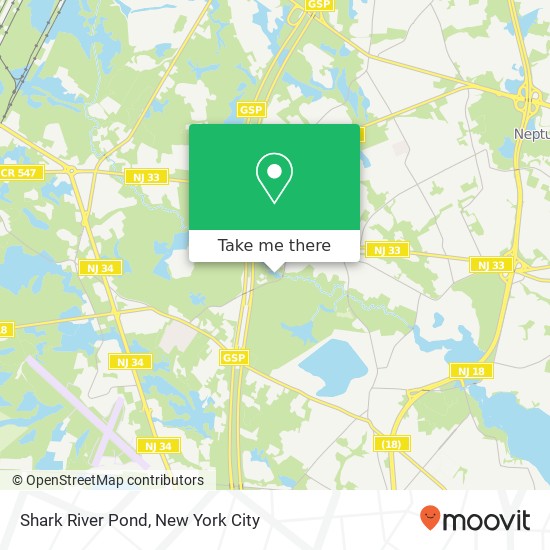 Mapa de Shark River Pond