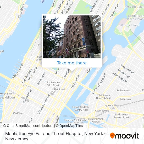 Manhattan Eye Ear and Throat Hospital map