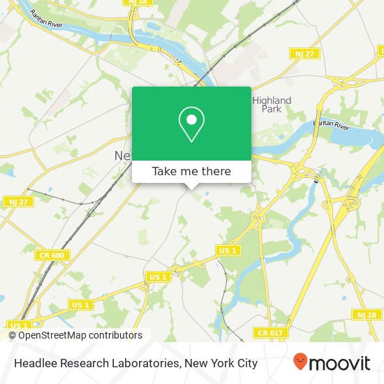 Mapa de Headlee Research Laboratories