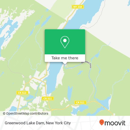 Mapa de Greenwood Lake Dam