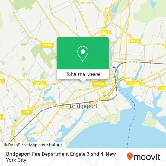 Mapa de Bridgeport Fire Department Engine 3 and 4