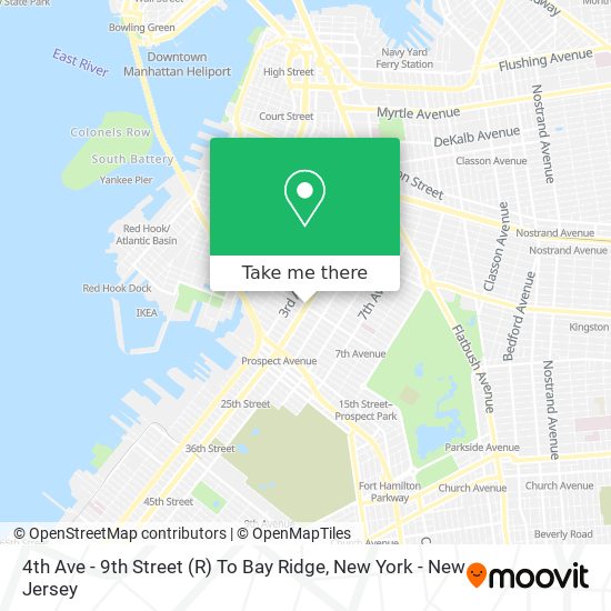 Mapa de 4th Ave - 9th Street (R) To Bay Ridge