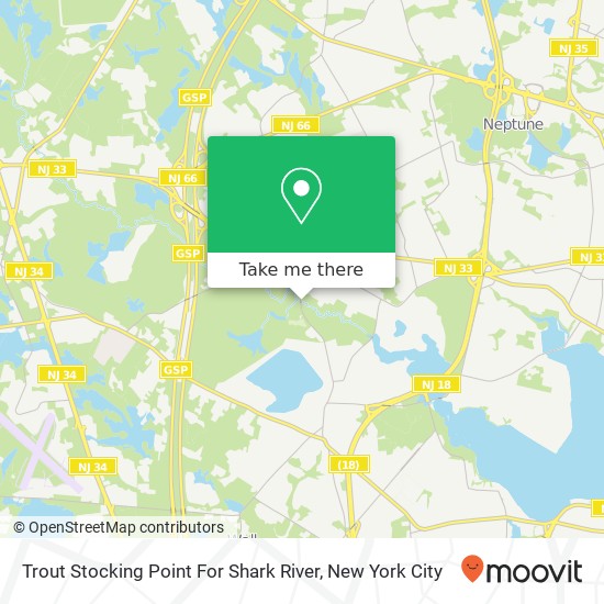 Mapa de Trout Stocking Point For Shark River