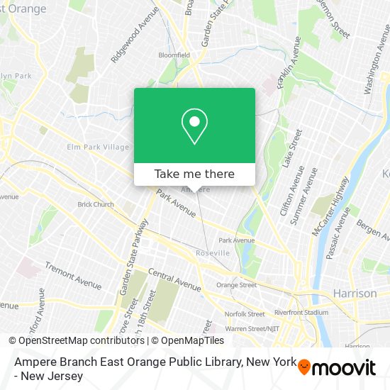 Ampere Branch East Orange Public Library map