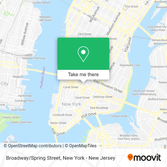 Broadway/Spring Street map
