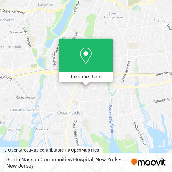 South Nassau Communities Hospital map