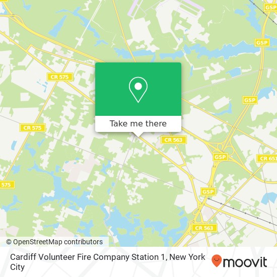 Cardiff Volunteer Fire Company Station 1 map