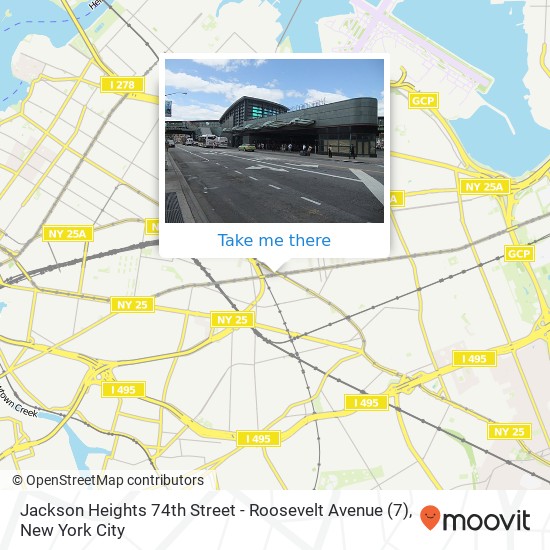 Jackson Heights 74th Street - Roosevelt Avenue map