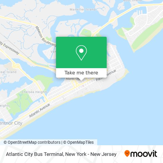 Mapa de Atlantic City Bus Terminal