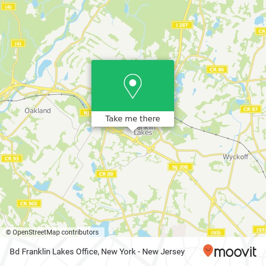 Bd Franklin Lakes Office map