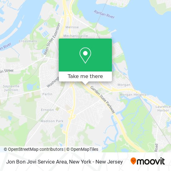 Jon Bon Jovi Service Area map