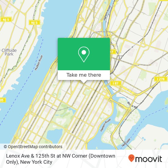 Lenox Ave & 125th St at NW Corner (Downtown Only) map