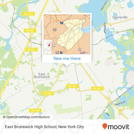 Mapa de East Brunswick High School