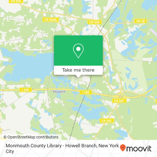 Monmouth County Library - Howell Branch map