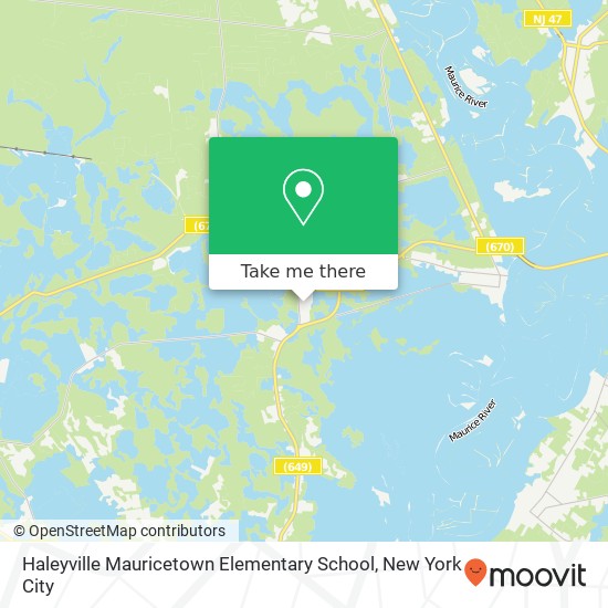 Haleyville Mauricetown Elementary School map