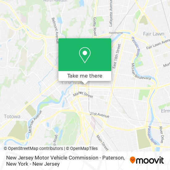 Mapa de New Jersey Motor Vehicle Commission - Paterson