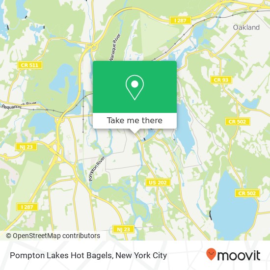 Mapa de Pompton Lakes Hot Bagels