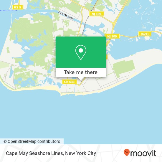 Mapa de Cape May Seashore Lines