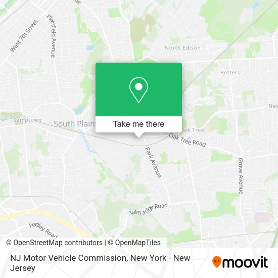 NJ Motor Vehicle Commission map