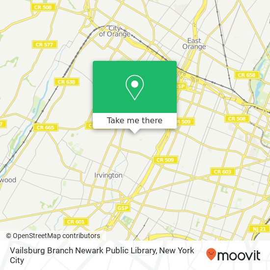 Mapa de Vailsburg Branch Newark Public Library