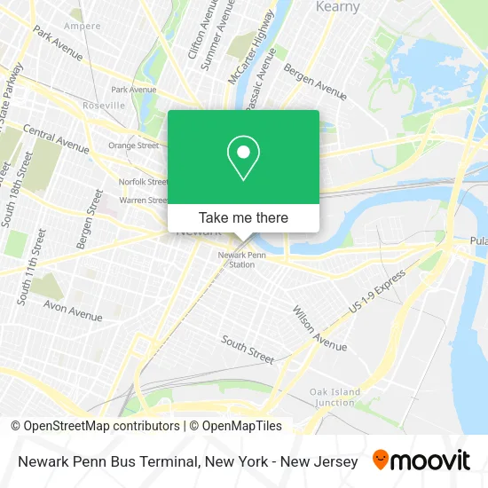 Newark Penn Bus Terminal map