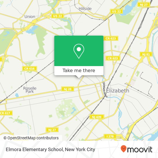 Elmora Elementary School map