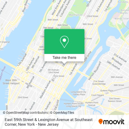 East 59th Street & Lexington Avenue at Southeast Corner map