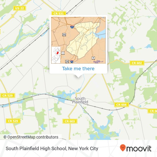 Mapa de South Plainfield High School