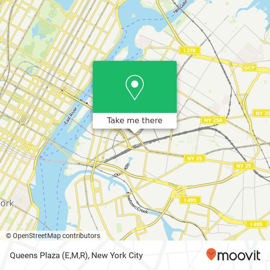 Mapa de Queens Plaza (E,M,R)