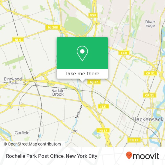 Rochelle Park Post Office map
