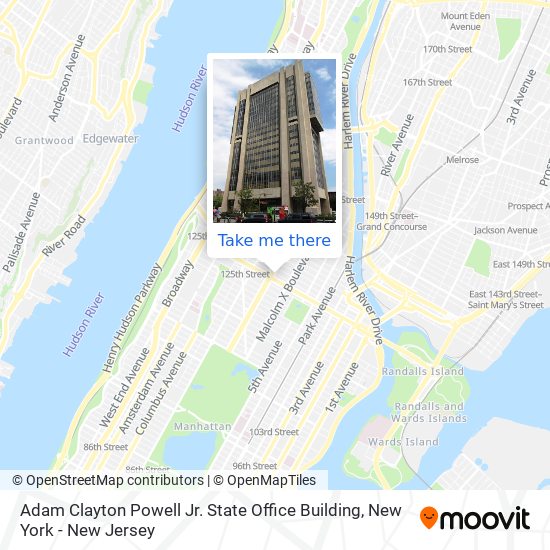 How to get to Adam Clayton Powell Jr. State Office Building in Manhattan by  Bus, Subway or Train?
