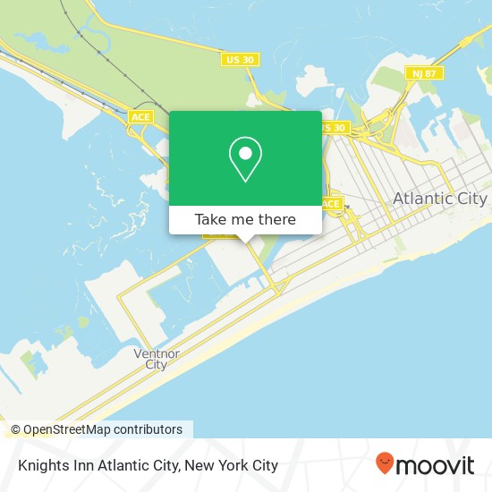 Mapa de Knights Inn Atlantic City